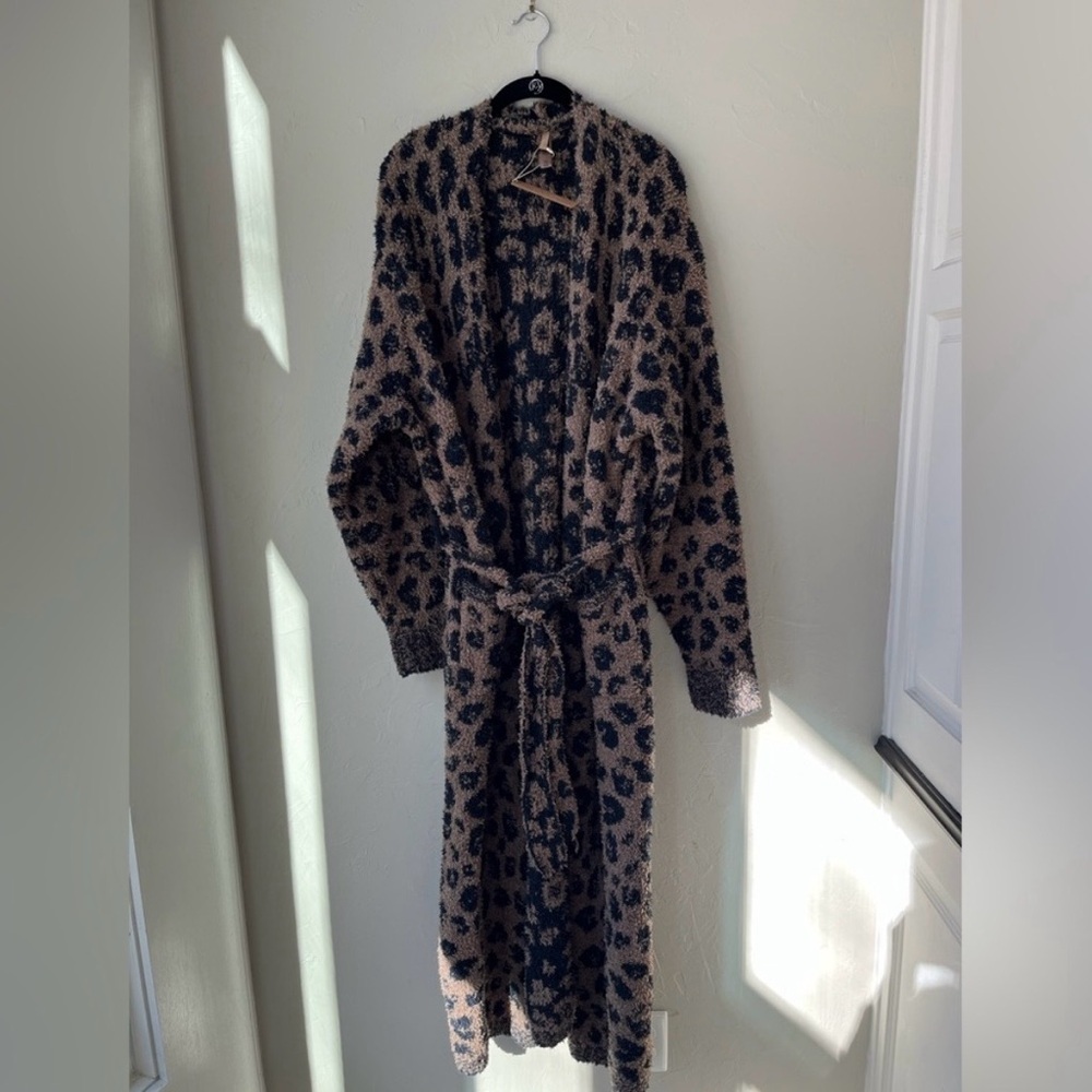 BNWT Skims Cozy Knit Unisex Robe in Limited Edition Sienna Leopard Print S/M - Picture 5 of 7